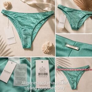 BOND-EYE AUSTRALIA Sleeker Brief Cheeky BIKINI BOTTOM Ocean Glass Teal Small NWT
